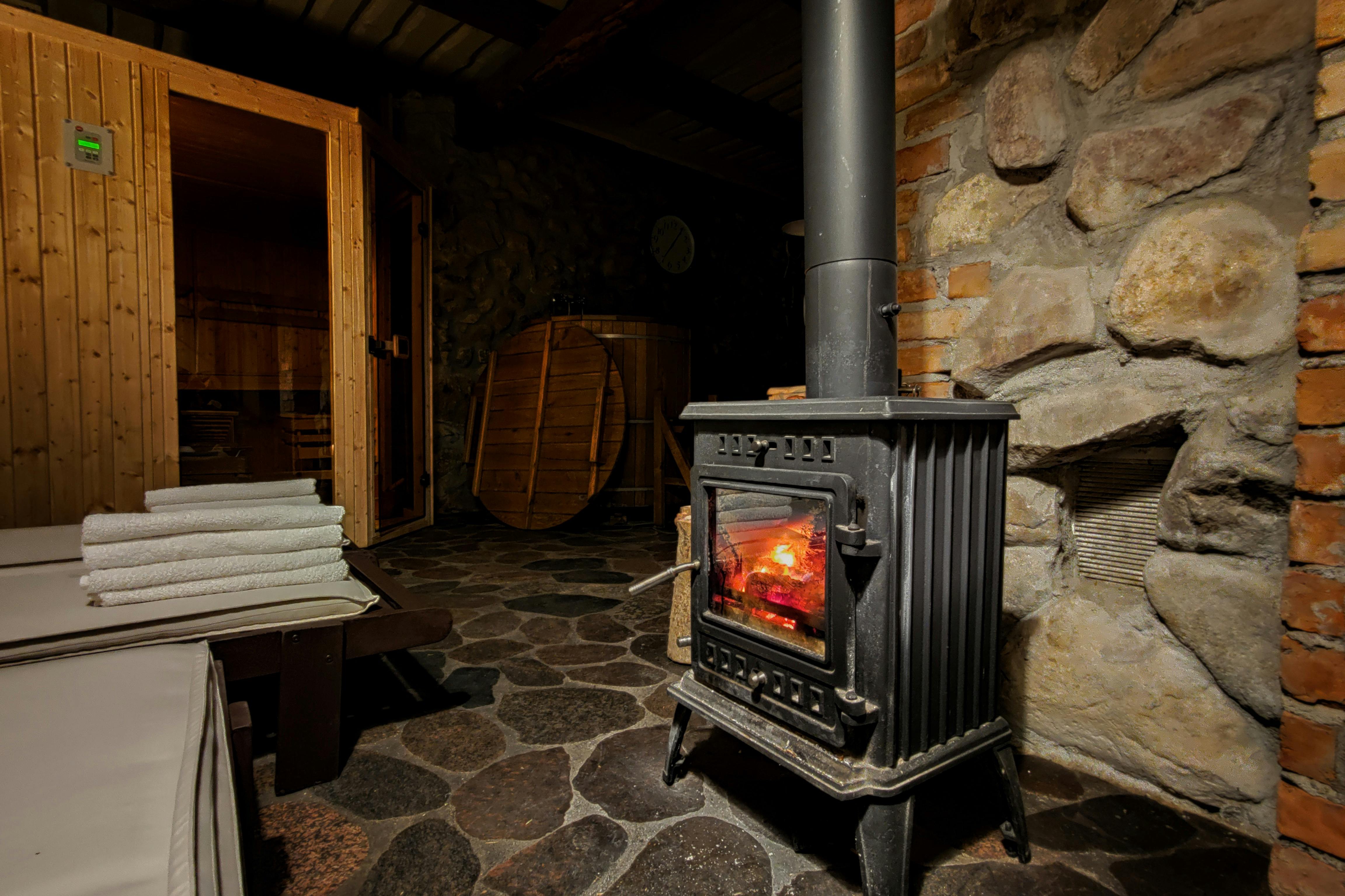 relaxing sauna interior